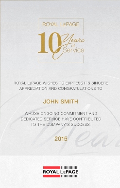 SMALL LONG TERM SERVICE AWARD REFILL SMALL LONG TERM SERVICE AWARD REFILL